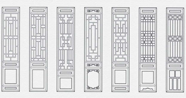 武山常用中式仿古花窗图案隔断设计图